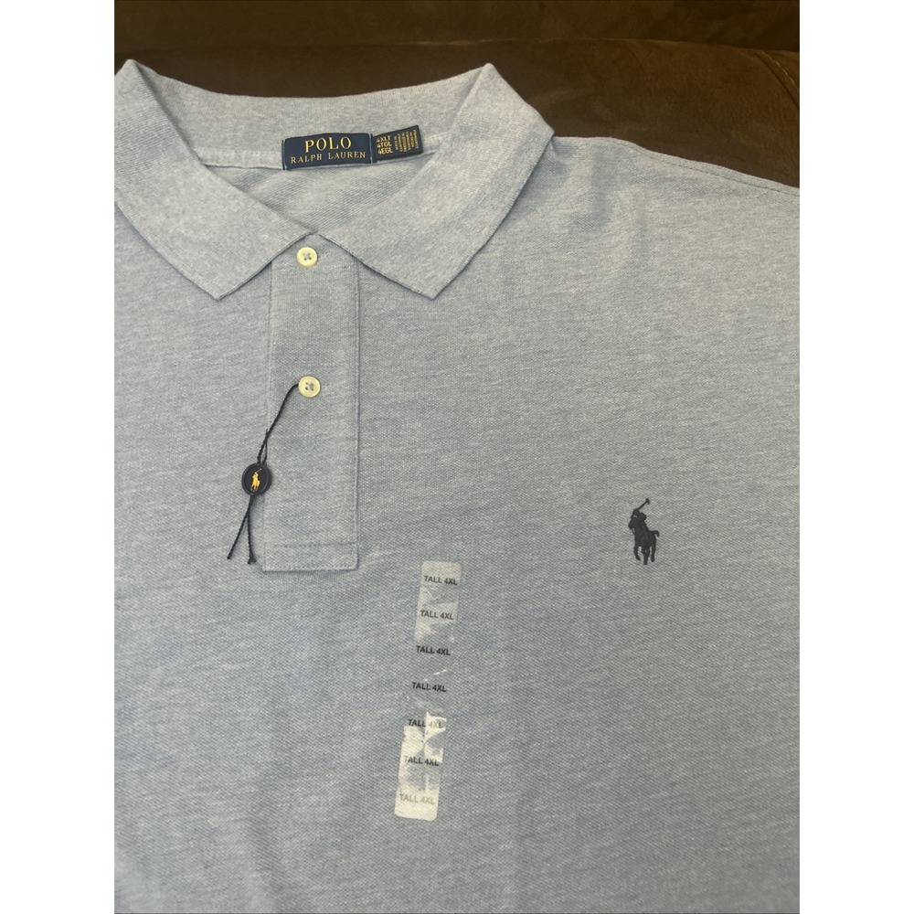 Mens Polo Ralph Lauren Classic Fit 4XLT Mesh Short Sleeve Polo Shirt Blue NWOT